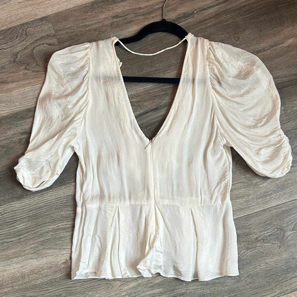 Sandro White Ruffled Blouse - Picture 2 of 3